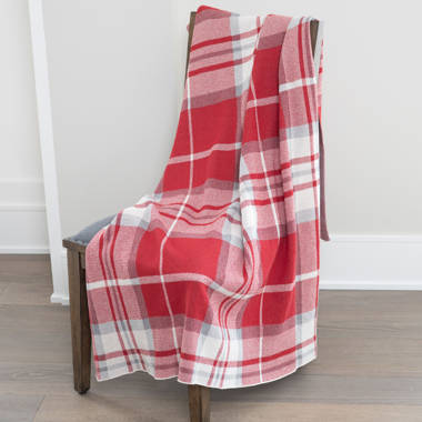 Grey check fleece online throw